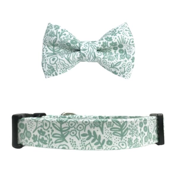 Tapestry Lace Sage Collar and Bow Tie Set