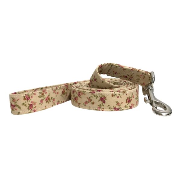 Tan and Shabby Roses Collar and Leash Set - Image 3