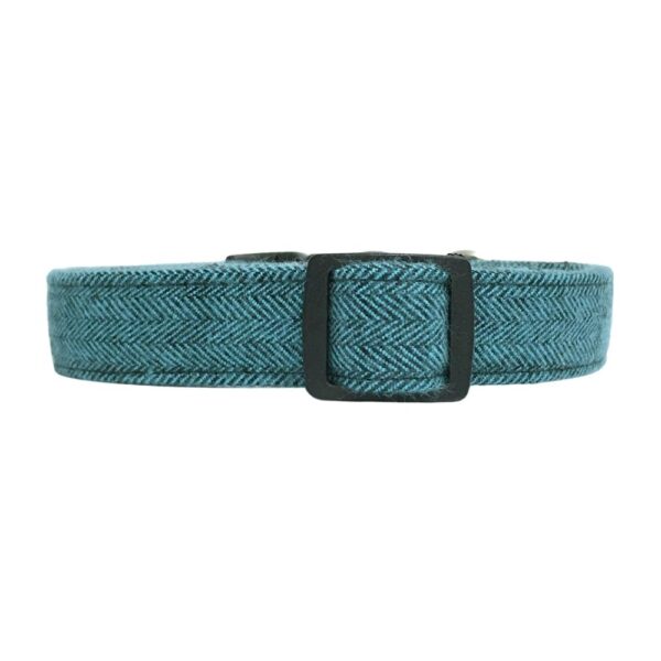 Teal Herringbone Flannel Collar - Image 4