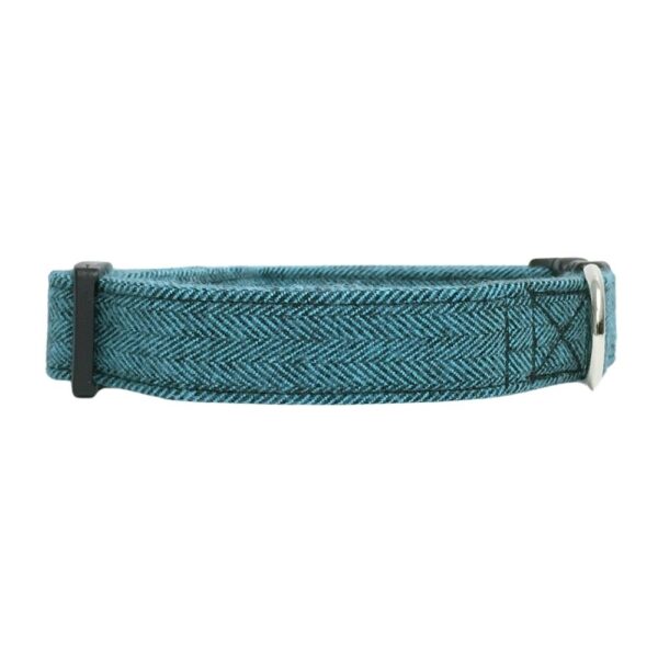 Teal Herringbone Flannel Collar - Image 3