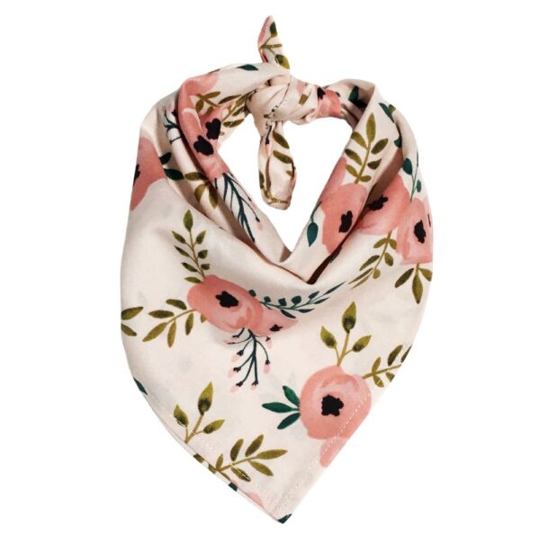 Blush Watercolor Floral Tie On Bandana