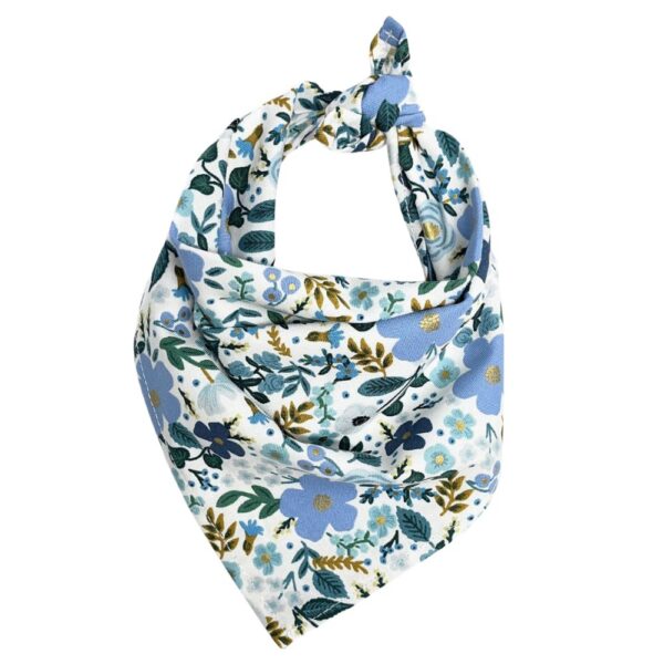 Wild Rose Blue Metallic Tie On Bandana