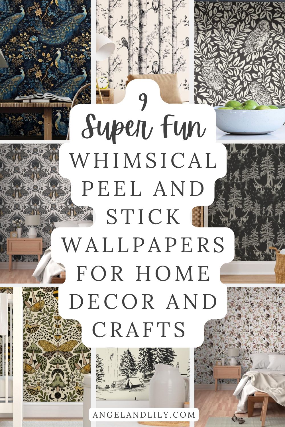 9 Super Fun Whimsical Peel and Stick Wallpapers for Home Decor and Crafts