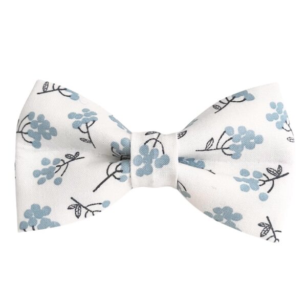 Blue and White Meadow Willow Floral Dog Bow Tie