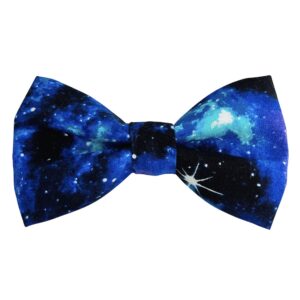 Blue and Purple Space Galaxy Dog Bow Tie
