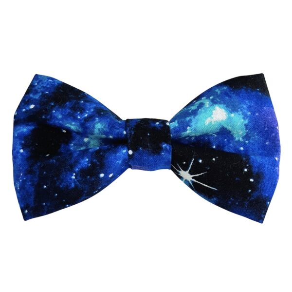 Blue and Purple Space Galaxy Dog Bow Tie