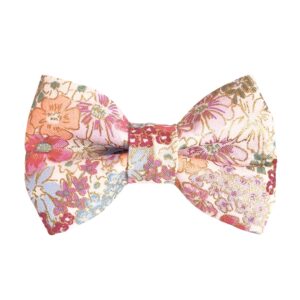 Cream Purple Orange Green Gold English Rose Dog Bow Tie