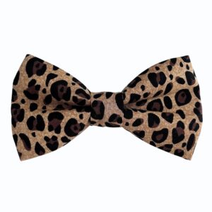 Tan and Black Leopard Print Dog Bow Tie