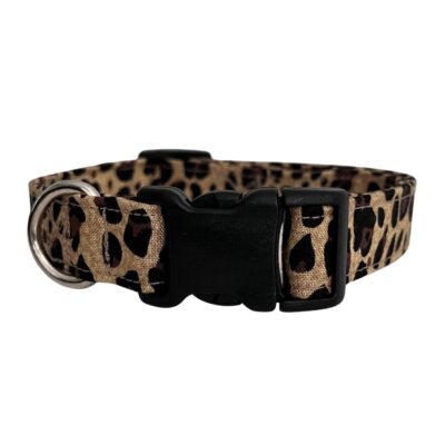 Tan and Black Leopard Print Dog Collar