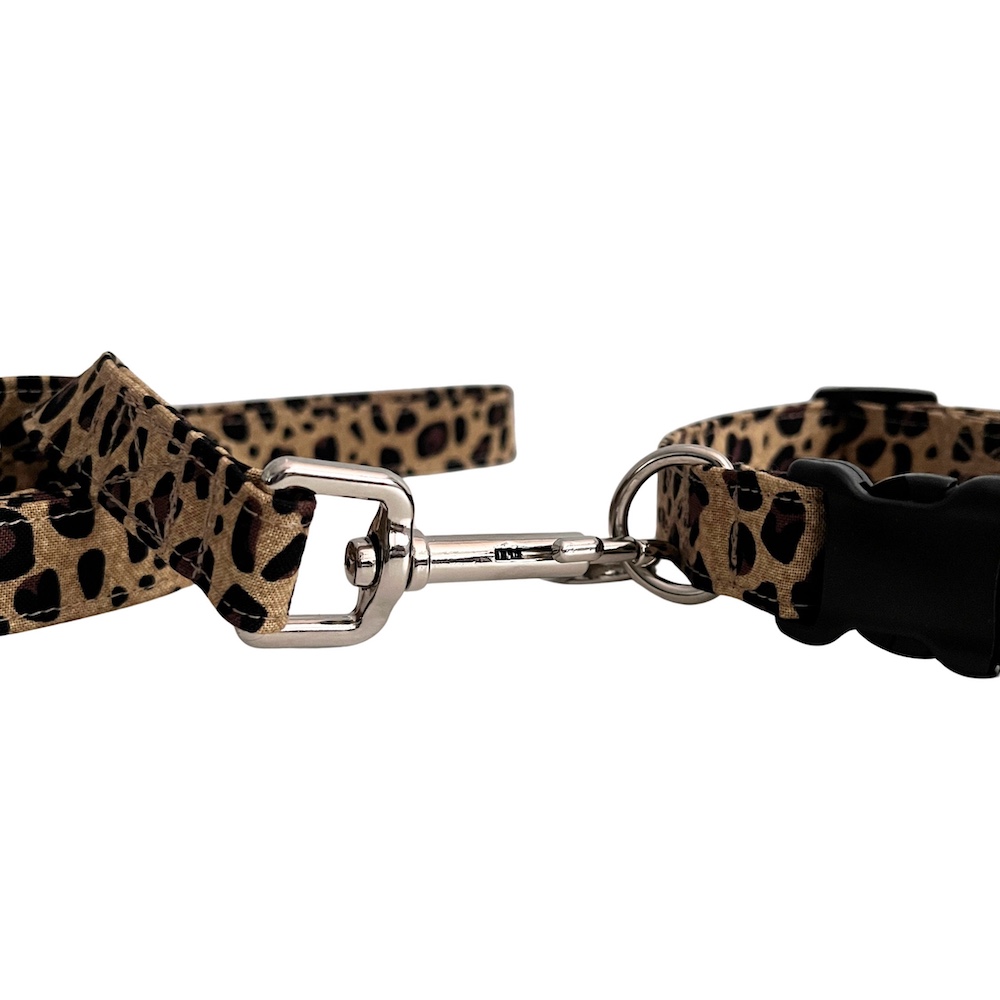 Tan and Black Leopard Print Dog Leash - Image 2