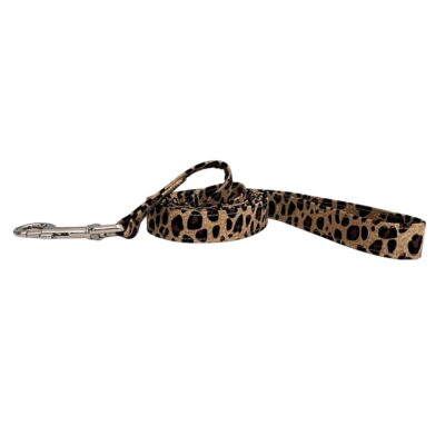 Tan and Black Leopard Print Dog Leash