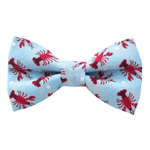 Blue and Red Lobsters Dog Bow Tie