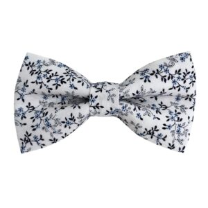 Blue and White Midnight Meadow Dog Bow Tie