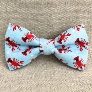 Blue and Red Lobsters Dog Bow Tie