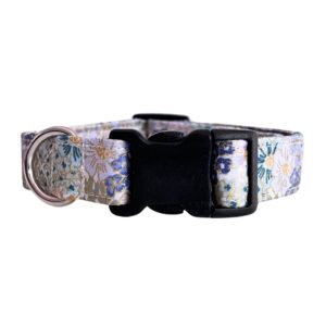 Blue Purple Sage Gold Metallic English Rose Dog Collar
