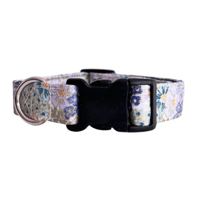 Blue Purple Sage Gold Metallic English Rose Dog Collar