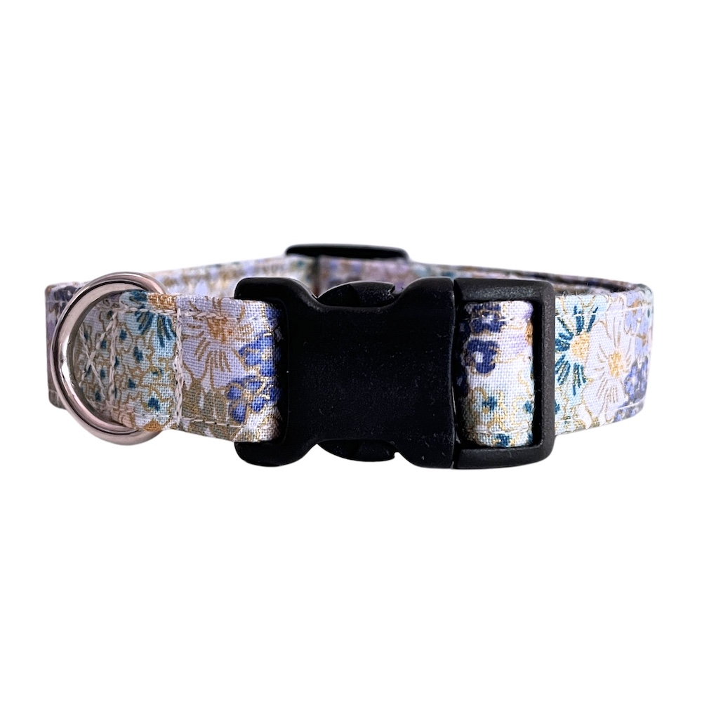 Blue Purple Sage Gold Metallic English Rose Dog Collar