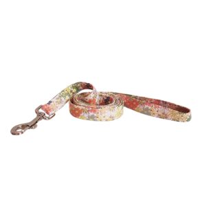 Orange Blue Yellow Gold Metallic English Rose Dog Leash
