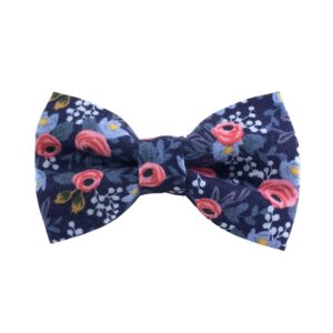 Rosa Navy Floral Dog Bow Tie
