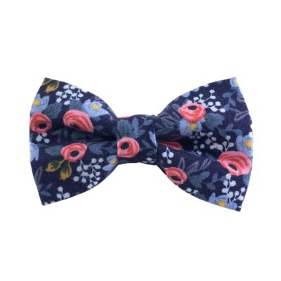 Rosa Navy Floral Dog Bow Tie