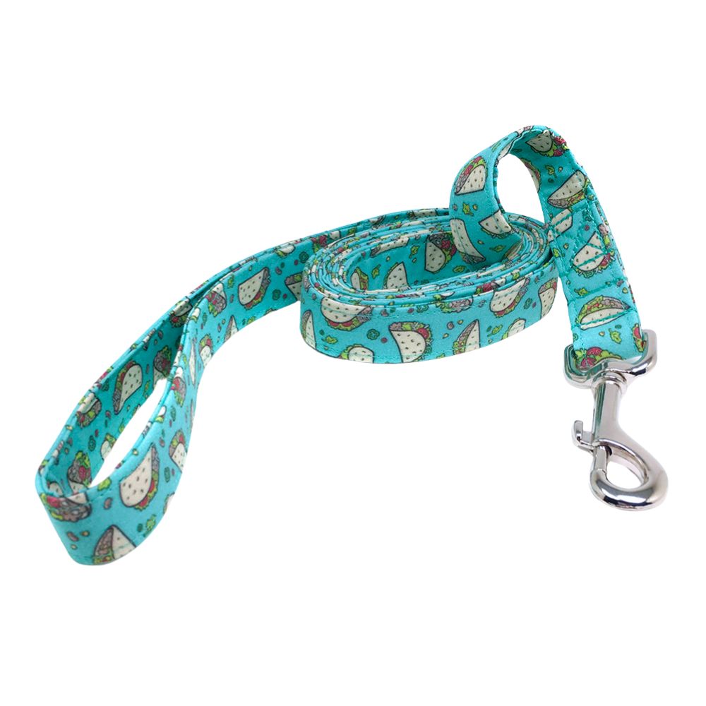 Teal with Tiny Tacos Dog Leash