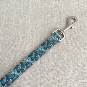 Teal Leopards and Monstera Leaves Dog Leash