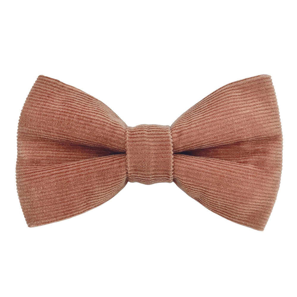 Terracotta Brown Sugar Corduroy Dog Bow Tie
