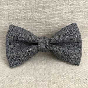 Vintage Charcoal Gray Business Suit Dog Bow Tie