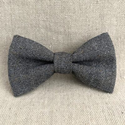 Vintage Charcoal Gray Business Suit Dog Bow Tie