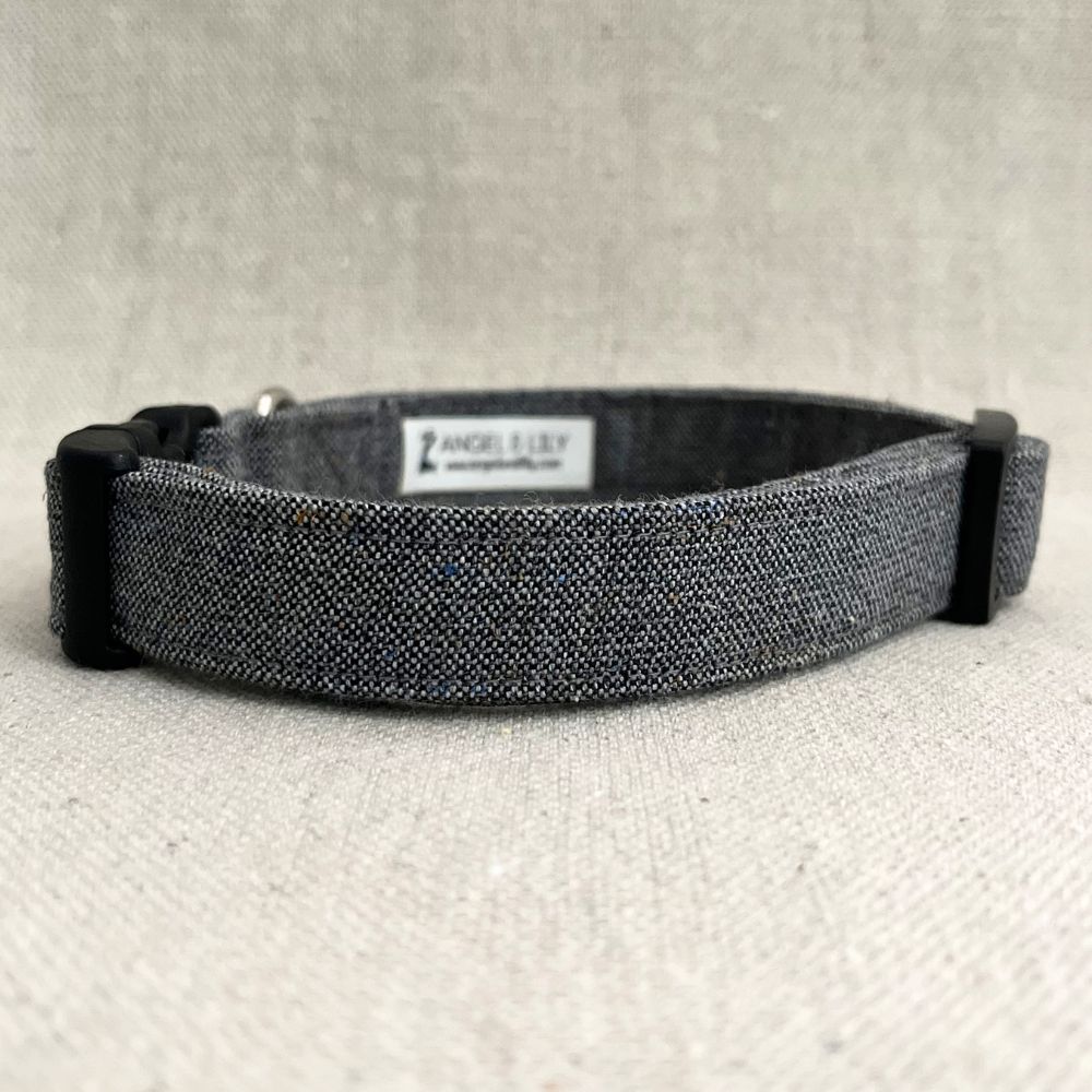 Vintage Charcoal Gray Business Suit Dog Collar - Image 2