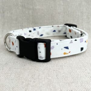 White Terrazzo Dog Collar